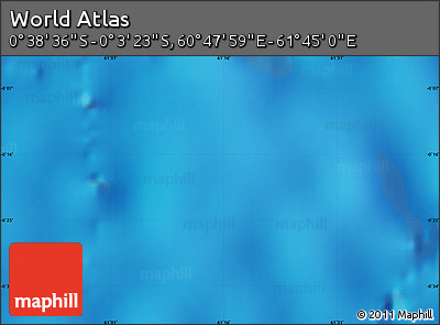 Shaded Relief Map of the Area around 0° 21' 0" S, 61° 16' 29" E