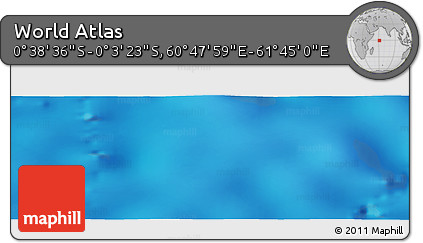 Shaded Relief Panoramic Map of the Area around 0° 21' 0" S, 61° 16' 29" E