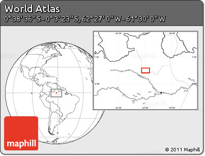 Blank Location Map of the Area around 0° 21' 0" S, 61° 58' 30" W
