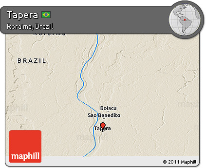 Shaded Relief Panoramic Map of Tapera