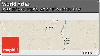 Shaded Relief Panoramic Map of the Area around 0° 21' 0" S, 61° 58' 30" W