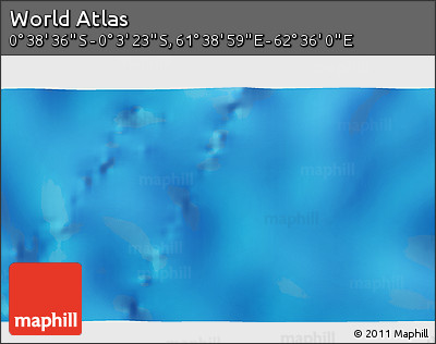 Shaded Relief 3D Map of the Area around 0° 21' 0" S, 62° 7' 30" E