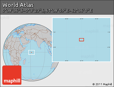 Gray Location Map of the Area around 0° 21' 0" S, 62° 7' 30" E
