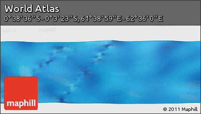 Shaded Relief Panoramic Map of the Area around 0° 21' 0" S, 62° 7' 30" E
