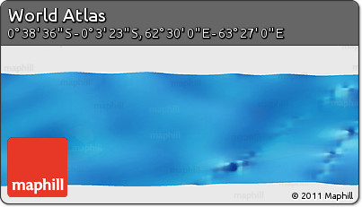 Shaded Relief Panoramic Map of the Area around 0° 21' 0" S, 62° 58' 30" E