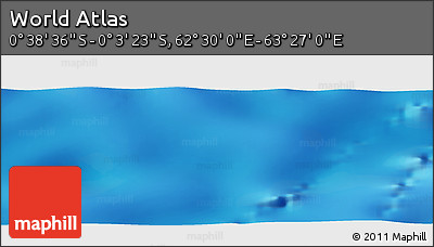 Shaded Relief Panoramic Map of the Area around 0° 21' 0" S, 62° 58' 30" E