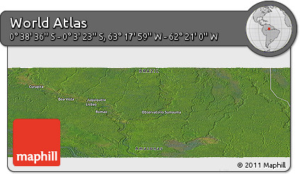 Satellite Panoramic Map of the Area around 0° 21' 0" S, 62° 49' 30" W