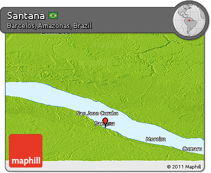 Physical Panoramic Map of Santana