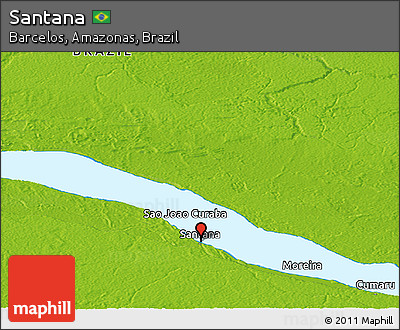 Physical Panoramic Map of Santana