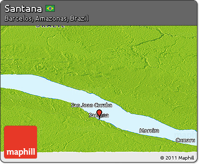Physical Panoramic Map of Santana