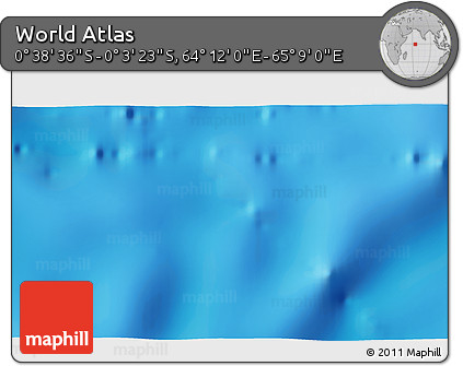 Shaded Relief 3D Map of the Area around 0° 21' 0" S, 64° 40' 30" E