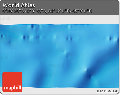 Shaded Relief 3D Map of the Area around 0° 21' 0" S, 64° 40' 30" E