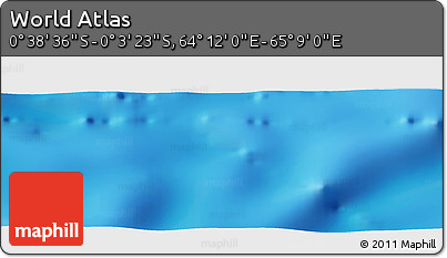 Shaded Relief Panoramic Map of the Area around 0° 21' 0" S, 64° 40' 30" E