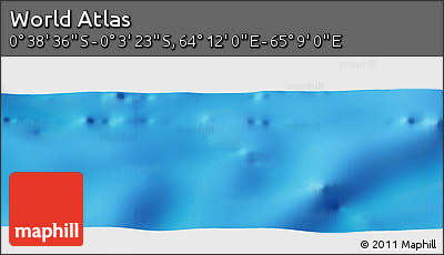 Shaded Relief Panoramic Map of the Area around 0° 21' 0" S, 64° 40' 30" E