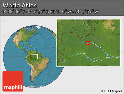 Satellite Location Map of the Area around 0° 21' 0" S, 64° 31' 30" W