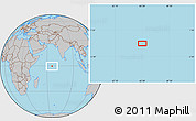 Gray Location Map of the area around 0° 21' 0" S, 65° 31' 30" E
