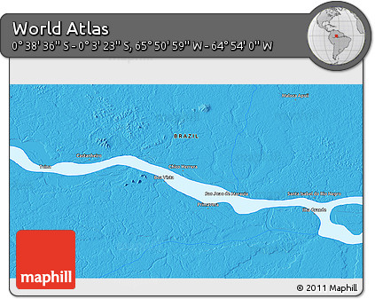 Political 3D Map of the Area around 0° 21' 0" S, 65° 22' 30" W