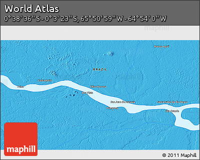 Political 3D Map of the Area around 0° 21' 0" S, 65° 22' 30" W