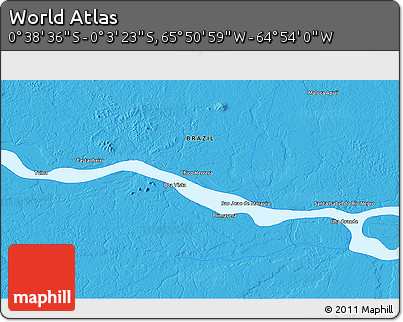 Political 3D Map of the Area around 0° 21' 0" S, 65° 22' 30" W