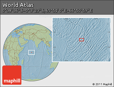 Savanna Style Location Map of the Area around 0° 21' 0" S, 66° 22' 30" E, hill shading
