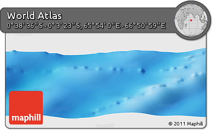 Shaded Relief Panoramic Map of the Area around 0° 21' 0" S, 66° 22' 30" E