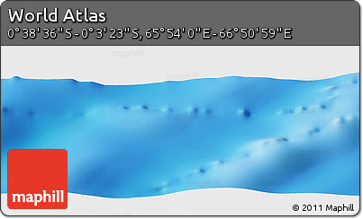 Shaded Relief Panoramic Map of the Area around 0° 21' 0" S, 66° 22' 30" E