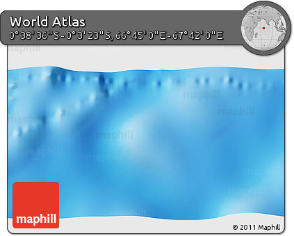 Shaded Relief 3D Map of the Area around 0° 21' 0" S, 67° 13' 29" E