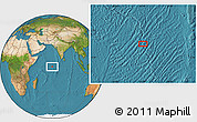 Satellite Location Map of the area around 0° 21' 0" S, 67° 13' 29" E