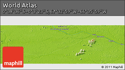 Physical Panoramic Map of the Area around 0° 21' 0" S, 67° 4' 29" W