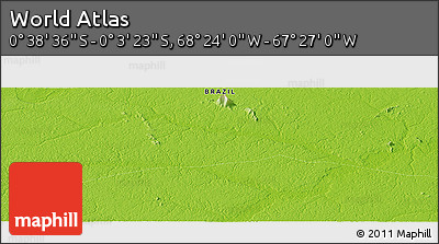 Physical Panoramic Map of the Area around 0° 21' 0" S, 67° 55' 30" W