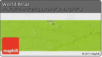 Physical Panoramic Map of the Area around 0° 21' 0" S, 67° 55' 30" W