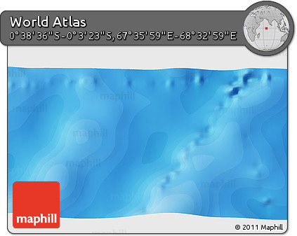 Political 3D Map of the Area around 0° 21' 0" S, 68° 4' 29" E