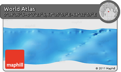 Shaded Relief Panoramic Map of the Area around 0° 21' 0" S, 68° 4' 29" E