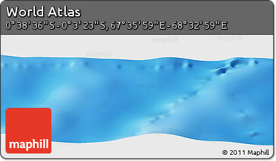 Shaded Relief Panoramic Map of the Area around 0° 21' 0" S, 68° 4' 29" E