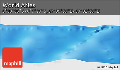 Shaded Relief Panoramic Map of the Area around 0° 21' 0" S, 68° 4' 29" E