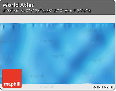 Shaded Relief 3D Map of the Area around 0° 21' 0" S, 68° 55' 30" E