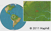 Satellite Location Map of the area around 0° 21' 0" S, 68° 46' 30" W