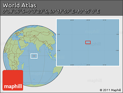 Savanna Style Location Map of the Area around 0° 21' 0" S, 69° 46' 30" E