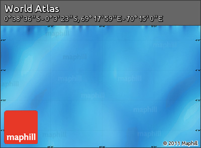 Physical Map of the Area around 0° 21' 0" S, 69° 46' 30" E