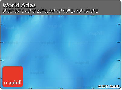 Physical Map of the Area around 0° 21' 0" S, 69° 46' 30" E