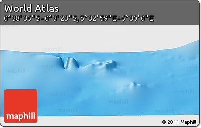 Shaded Relief Panoramic Map of the Area around 0° 21' 0" S, 6° 1' 30" E