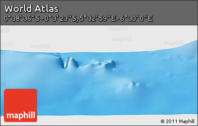 Shaded Relief Panoramic Map of the Area around 0° 21' 0" S, 6° 1' 30" E