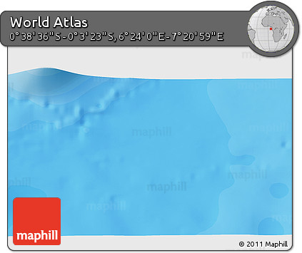 Political 3D Map of the Area around 0° 21' 0" S, 6° 52' 30" E
