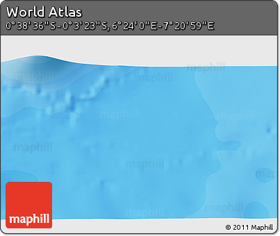 Political 3D Map of the Area around 0° 21' 0" S, 6° 52' 30" E