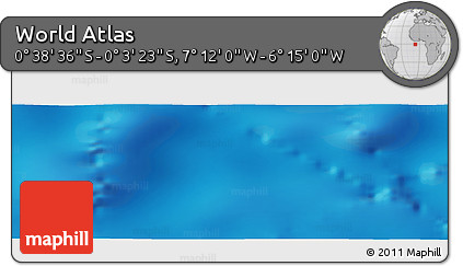 Physical Panoramic Map of the Area around 0° 21' 0" S, 6° 43' 29" W