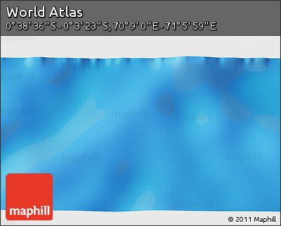 Physical 3D Map of the Area around 0° 21' 0" S, 70° 37' 30" E