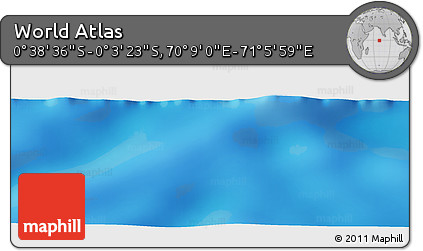 Shaded Relief Panoramic Map of the Area around 0° 21' 0" S, 70° 37' 30" E