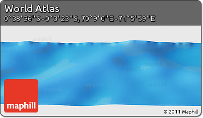 Shaded Relief Panoramic Map of the Area around 0° 21' 0" S, 70° 37' 30" E