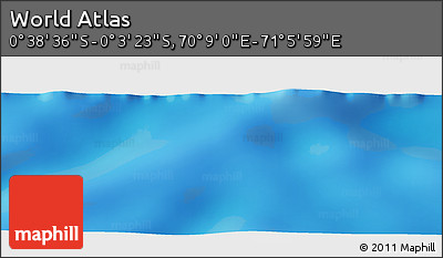 Shaded Relief Panoramic Map of the Area around 0° 21' 0" S, 70° 37' 30" E