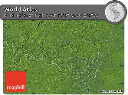 Satellite Map of the Area around 0° 21' 0" S, 70° 28' 29" W